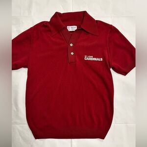 Vintage 70s St Louis Cardinals Football Small Red Polo Shirt - Red